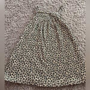 Preloved Zara Beige & Black Leopard Smocked Halter Top